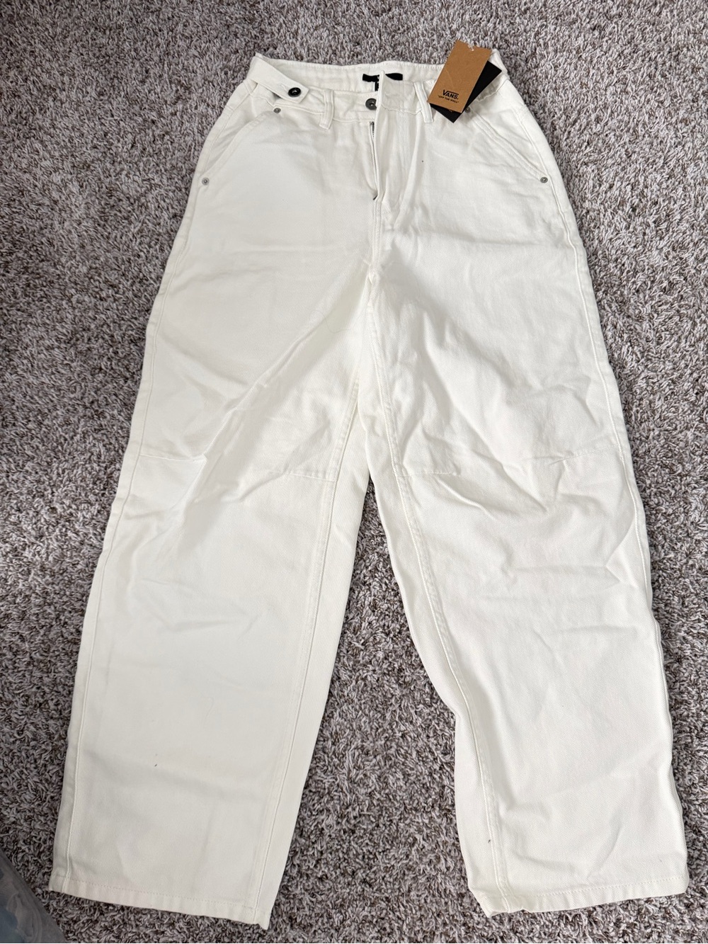 Vans Men's Wide-Leg Cream/Off-White Chinos